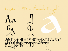 Gondola SD - Swash Regular Version 1.4 2009 Font Sample