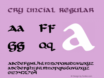 Cry Uncial Regular 1 Font Sample