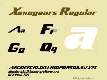 Xenogears Regular Version 1.0 Font Sample