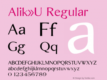 Alik_U Regular V1.0 Tue Apr 25 17:43:19 1995 Font Sample