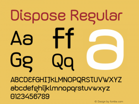 Dispose Regular Version 1.000 2006 initial release Font Sample