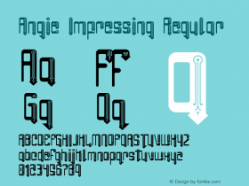 Angie Impressing Regular 2.0 - 8/01/99 Font Sample