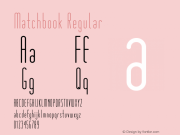 Matchbook Regular Version 1.000 Font Sample