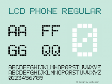 lcd phone Regular Macromedia Fontographer 4.1 06/05/01 Font Sample