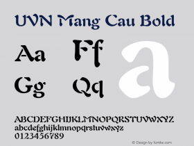 UVN Mang Cau Bold 0.8 March 2001. Bo Chu Tieng Viet Font Sample