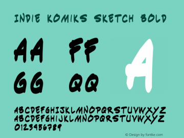 Indie Komiks Sketch Bold Macromedia Fontographer 4.1 10/18/2005图片样张