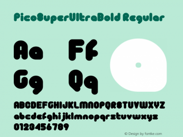 PicoSuperUltraBold Regular Macromedia Fontographer 4.1J 08.7.3 Font Sample