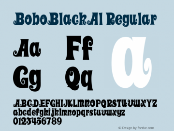 BoboBlackAl Regular Macromedia Fontographer 4.1J 08.7.3 Font Sample