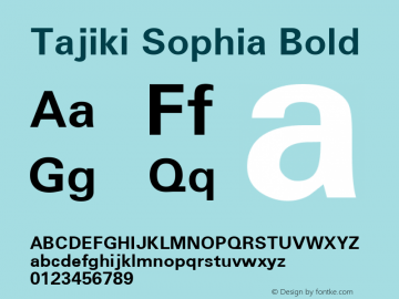 Tajiki Sophia Bold Macromedia Fontographer 4.1 9/3/97 Compiled by TCTT.DLL 2.0 - the SIL Encore Font Compiler 10/26/00 06:26:09图片样张