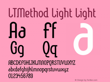 LTMethod Light Light Version 001.000 Font Sample