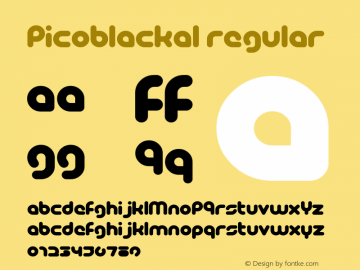 PicoBlackAl Regular Macromedia Fontographer 4.1J 08.7.3 Font Sample