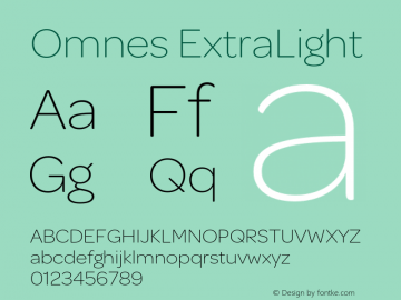 Omnes ExtraLight 001.000 Font Sample