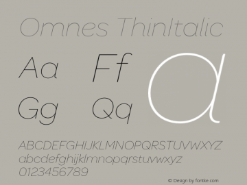 Omnes ThinItalic 001.000 Font Sample