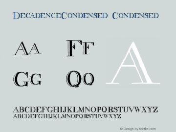 DecadenceCondensed Condensed Version 001.000 Font Sample
