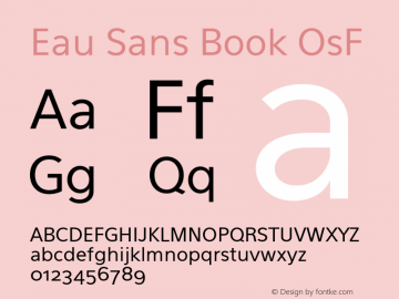 Eau Sans Book OsF Version 001.100图片样张