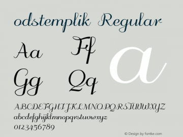 odstemplik Regular Version 0.70 Font Sample