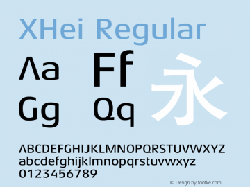 XHei Regular 1.00 Font Sample