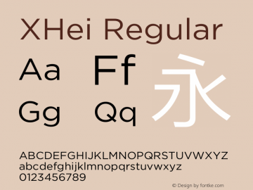 XHei Regular XHei Style.BelieveIn - Version 5.0 Font Sample