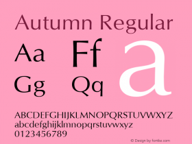 Autumn Regular 001.005 Font Sample