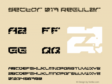 Sector 017 Regular Version 1.0 Font Sample