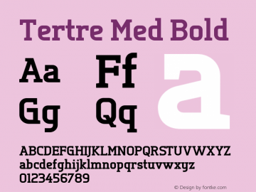 Tertre Med Bold Version 1.002 Font Sample