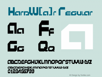 HardW[a]r Regular Version 1.01 Font Sample