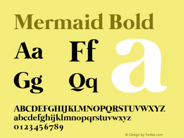 Mermaid Bold Version 1.001 Font Sample