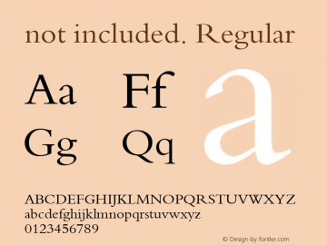 not included. Regular Version 2.00 Font Sample