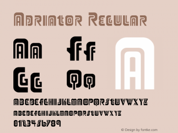 Adriator Regular Version 2.000 2004 Font Sample