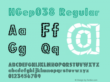 HGep038 Regular Version 3.00 Font Sample