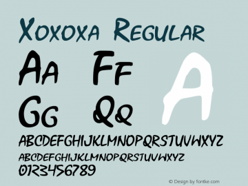 Xoxoxa Regular 1 Font Sample