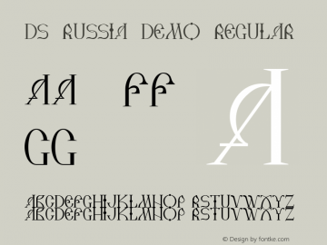 DS Russia Demo Regular Version 1.0; 1999; initial release Font Sample