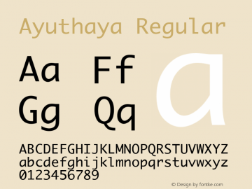 Ayuthaya Regular 10.4d5e1 Font Sample
