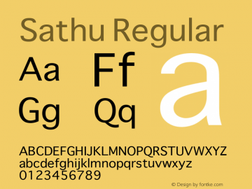 Sathu Regular 10.4d5e1 Font Sample