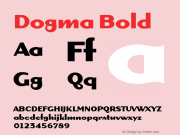 Dogma Bold Version 1.00 Font Sample