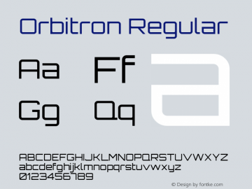 Orbitron Regular 1.000 Font Sample