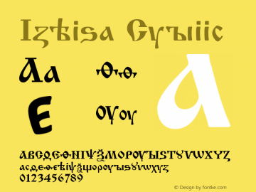 Izhitsa Cyrillic 001.000 Font Sample