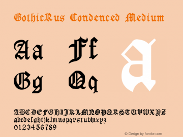 GothicRus Condenced Medium 001.001图片样张