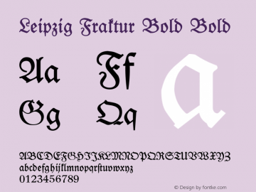 Leipzig Fraktur Bold Bold Version 1.005 2009图片样张