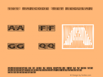 101! BarCode 'Bet Regular Macromedia Fontographer 4.1 11/16/02 Font Sample