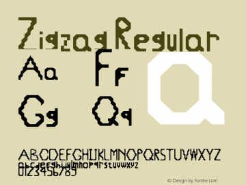 Zigzag Regular Version 1.0 Font Sample