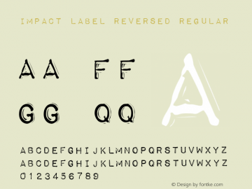 Impact Label Reversed Regular Version 1.0 Font Sample