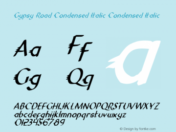 Gypsy Road Condensed Italic Condensed Italic 001.000图片样张