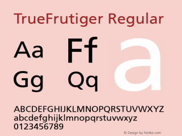 TrueFrutiger Regular Altsys Fontographer 3.5  10/5/95图片样张