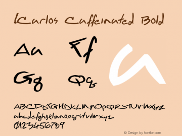 !Carlos Caffeinated Bold Version 1.25 June 29, 2006, second release Font Sample