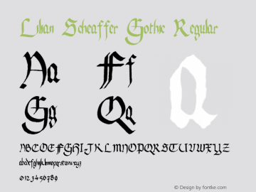 Lilian Scheaffer Gothic Regular 1.01 - http://alternika.hotfire.net Font Sample