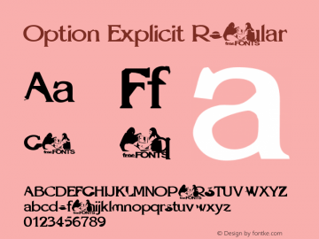 Option Explicit Regular version Font Sample