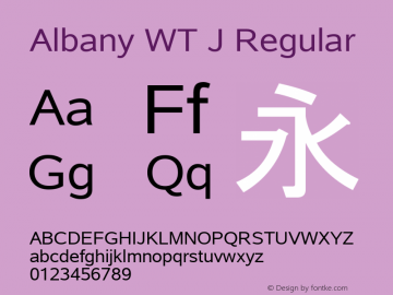 Albany WT J Regular Version 4.02 J Font Sample