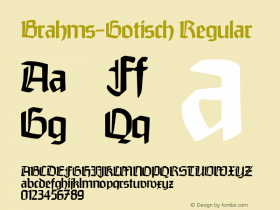 Brahms-Gotisch Regular 1.0 2005-06-01 Font Sample