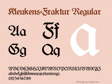 Kleukens-Fraktur Regular 1.0 2004-04-09图片样张